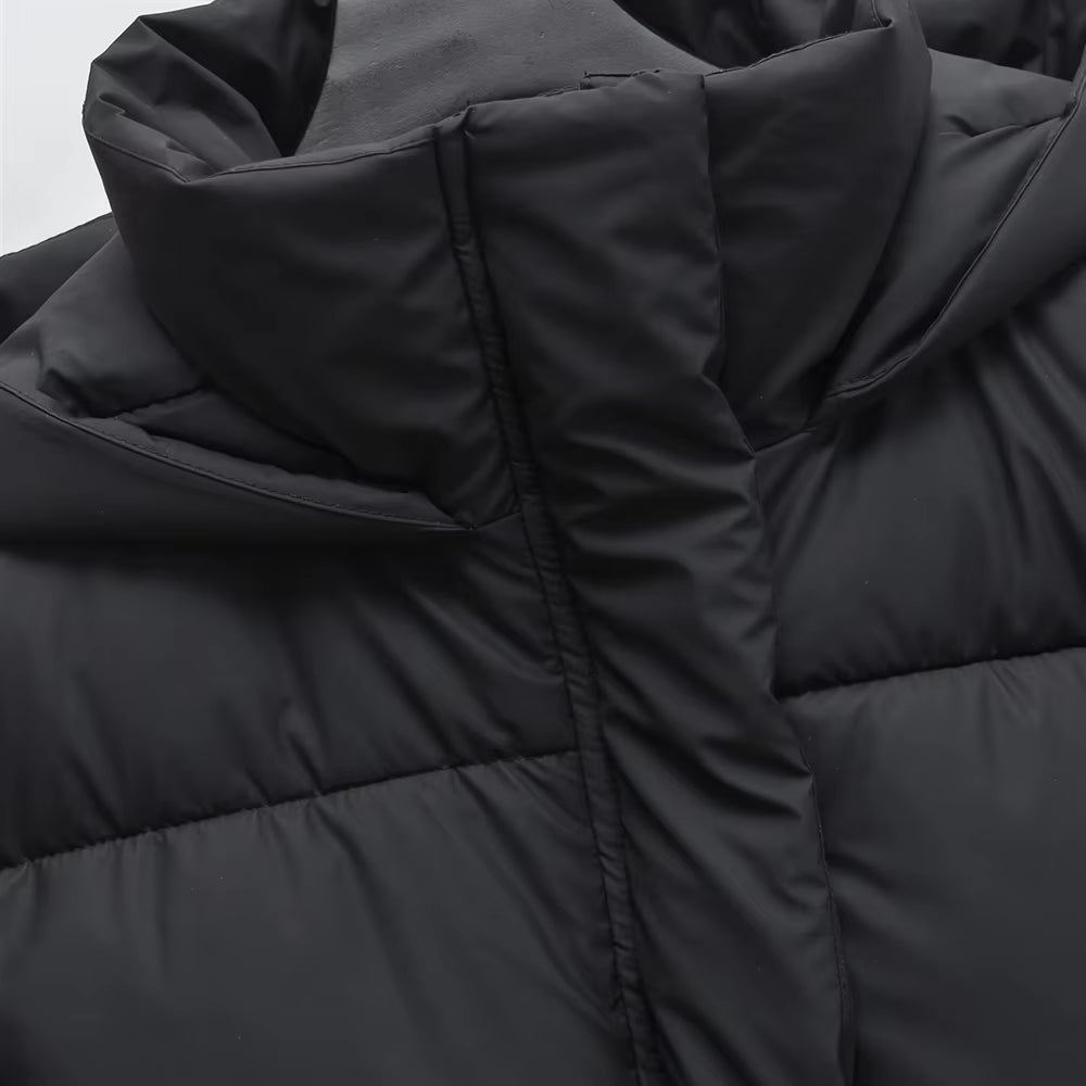 Boxy hooded puffer jacket
