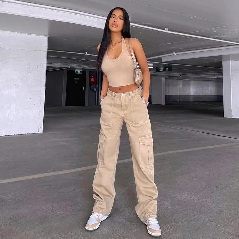 High rise womens carpenter pants
