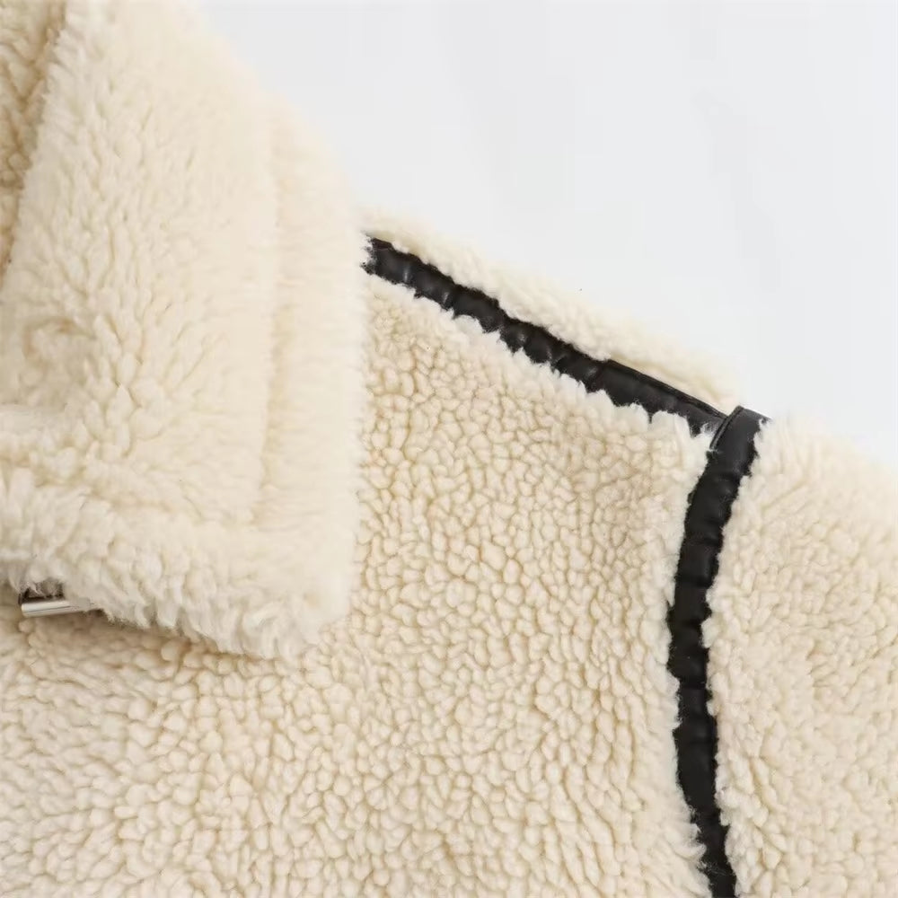 Faux fur motorcycle jacket