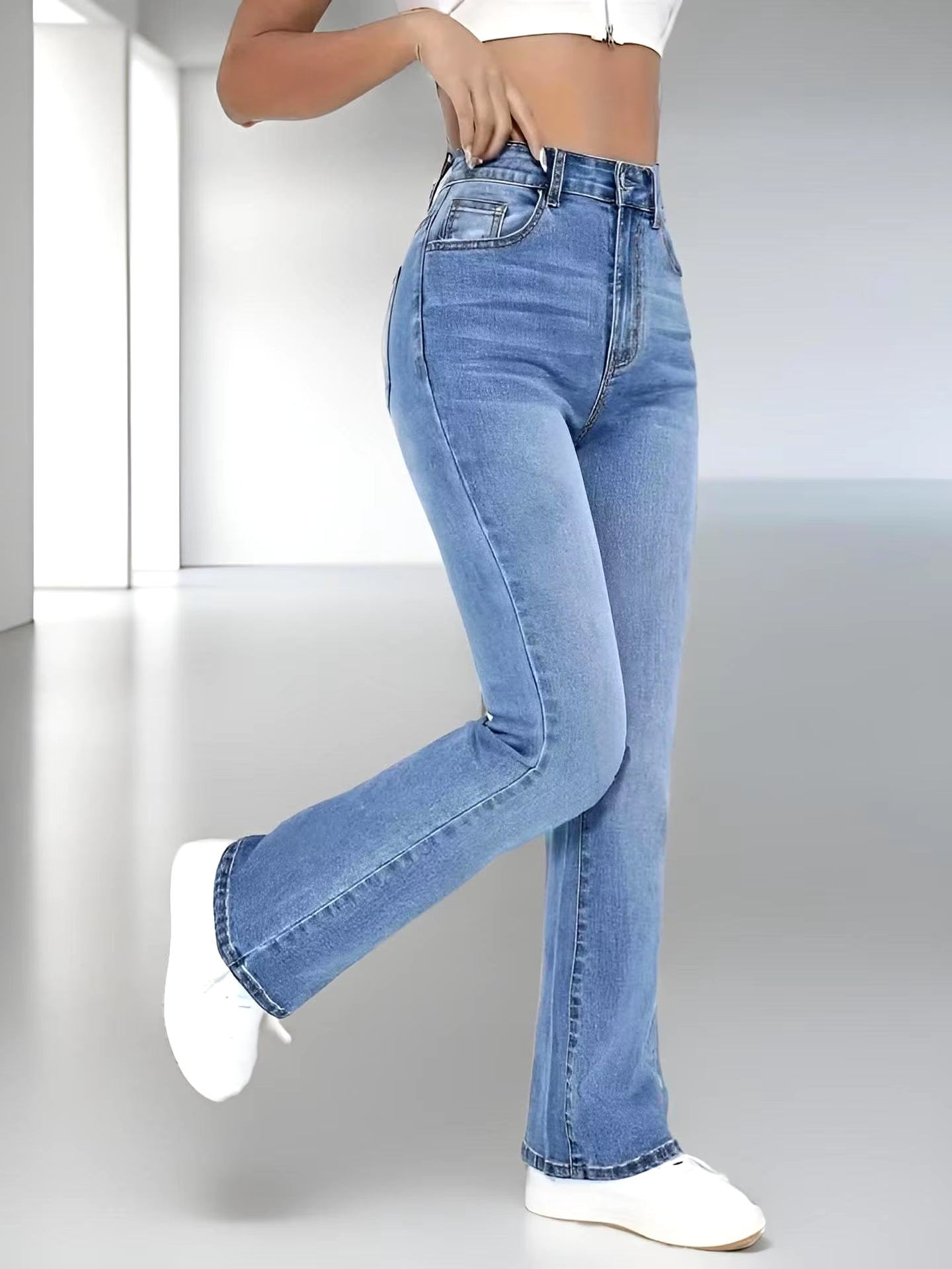 Vennessa | High waisted skinny stretch flare pants