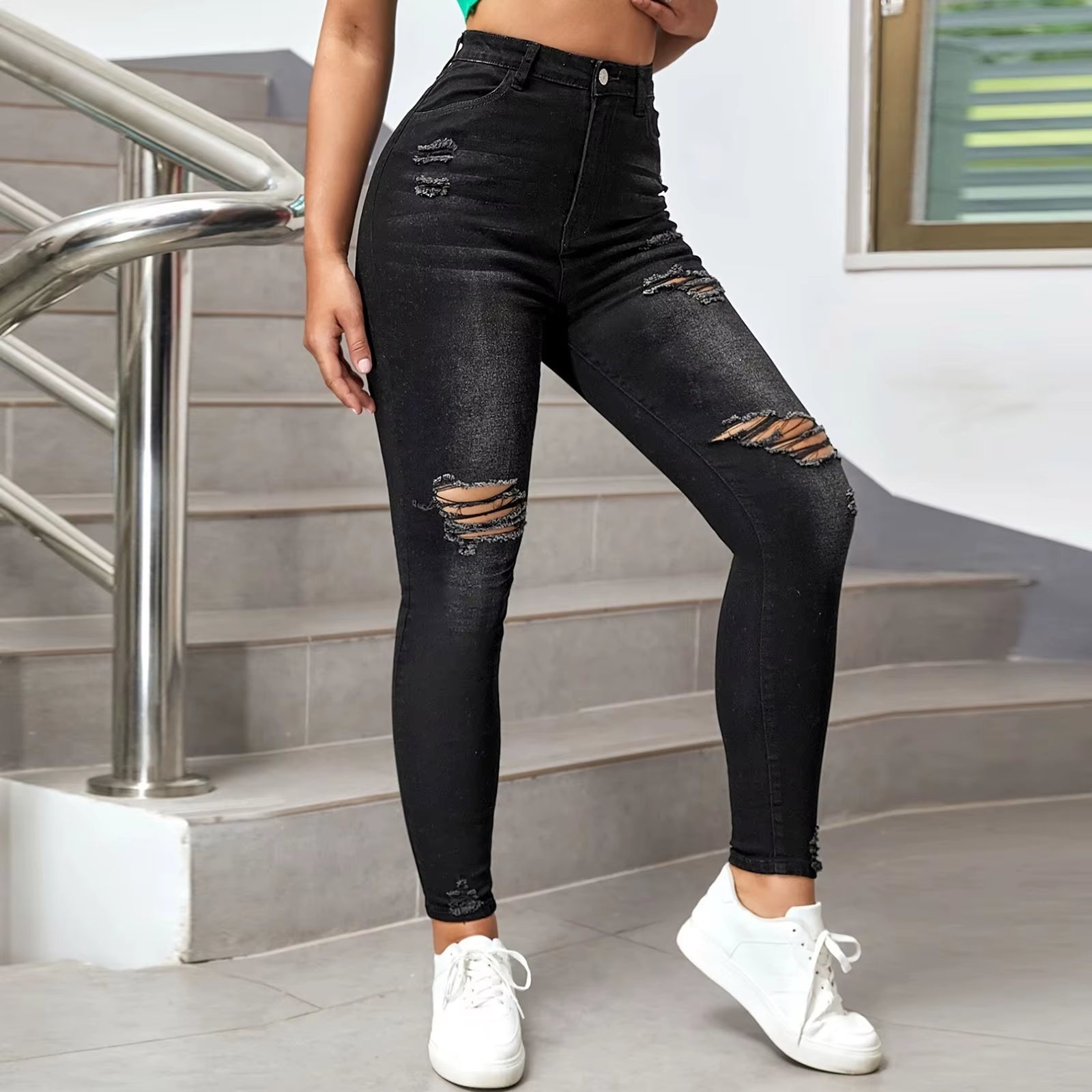 Bella | Skinny stretch ripped jeans