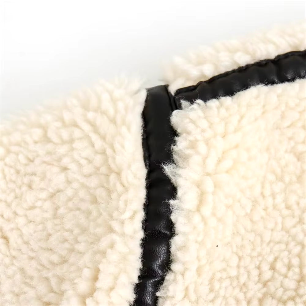 Faux fur motorcycle jacket