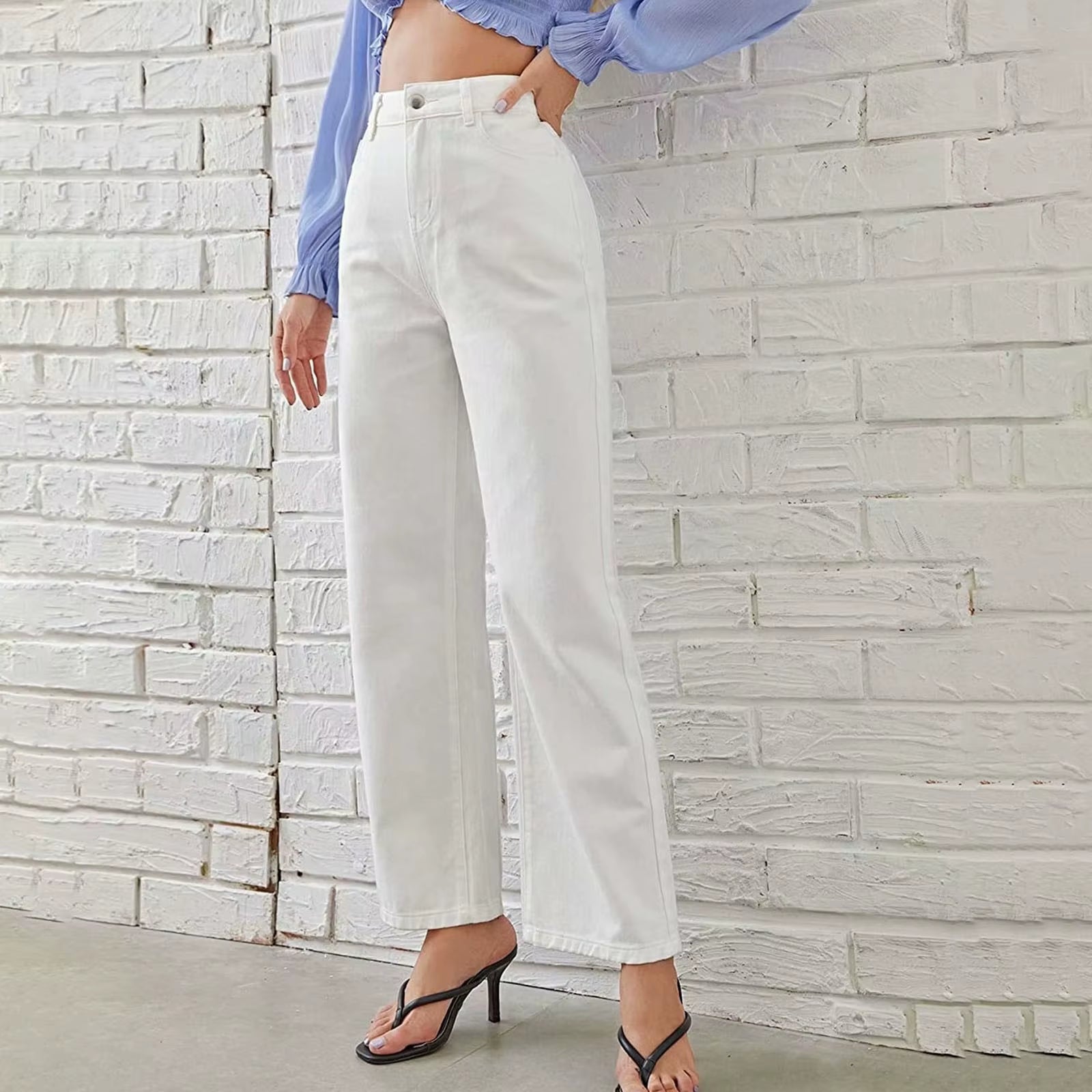 Jenna | High waisted straight leg jeans