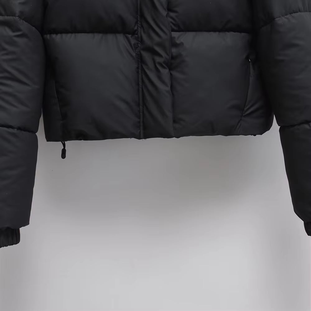 Boxy hooded puffer jacket