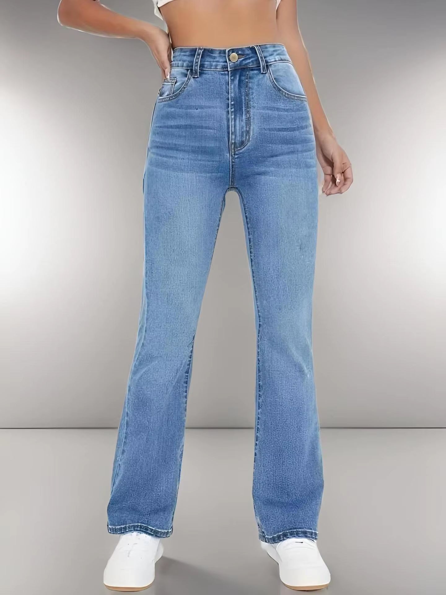 Vennessa | High waisted skinny stretch flare pants