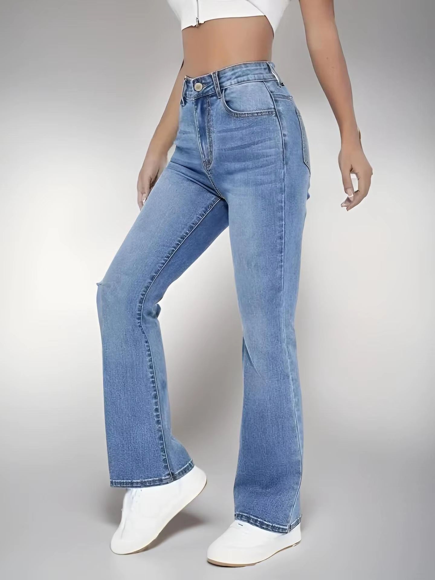 Vennessa | High waisted skinny stretch flare pants