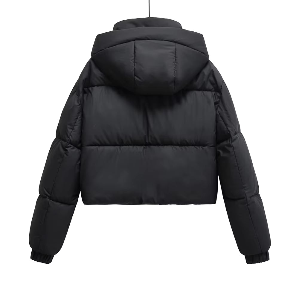 Boxy hooded puffer jacket