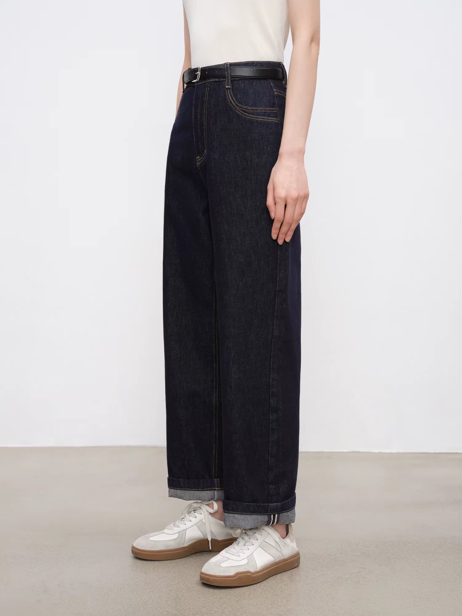 High waist boxy straight fit pants