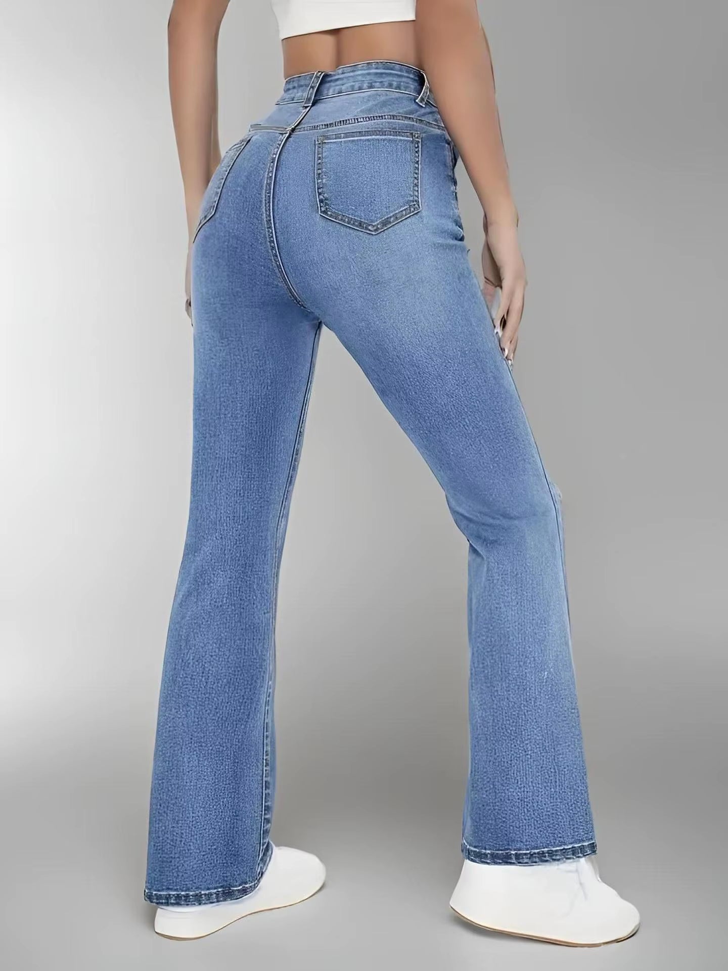Vennessa | High waisted skinny stretch flare pants