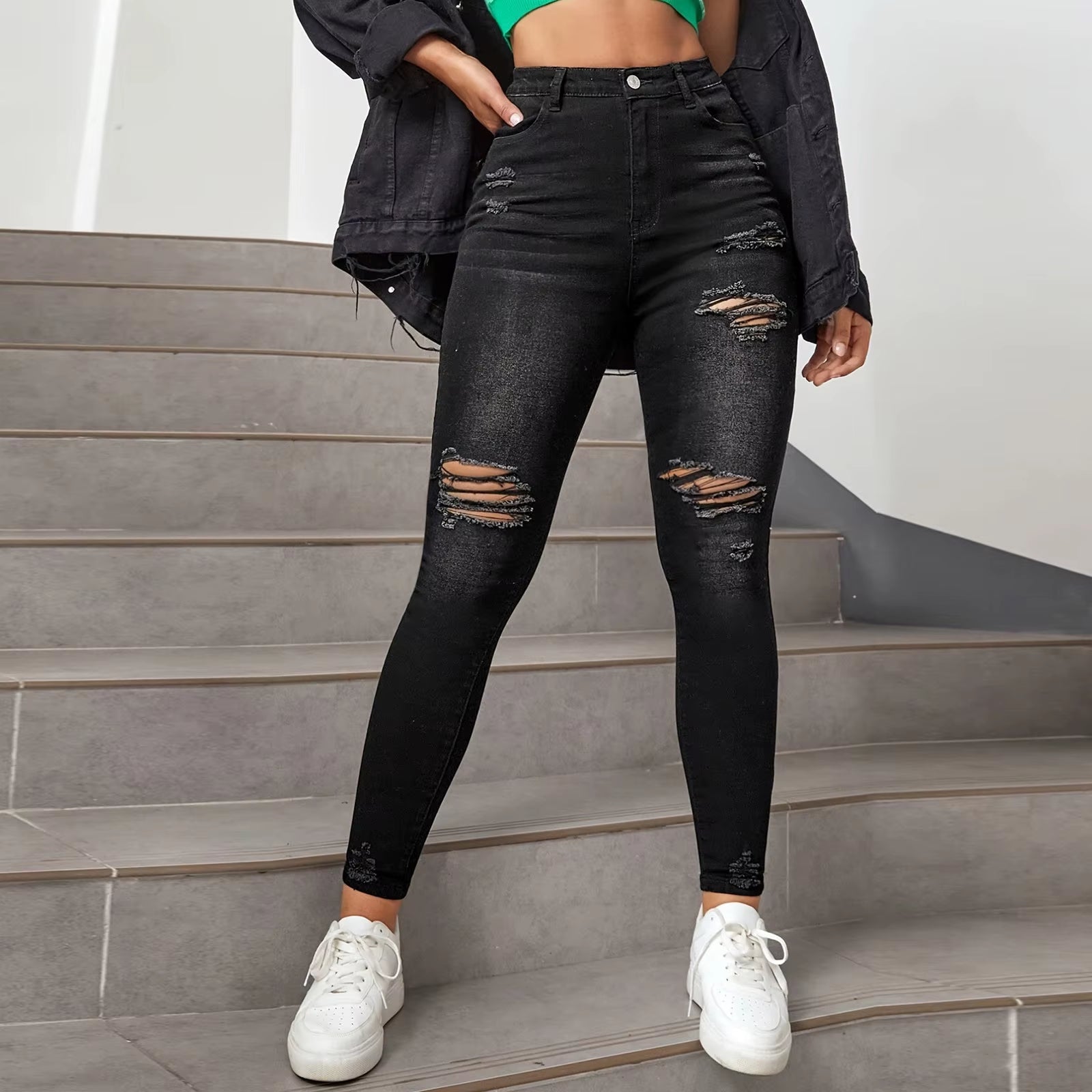 Bella | Skinny stretch ripped jeans